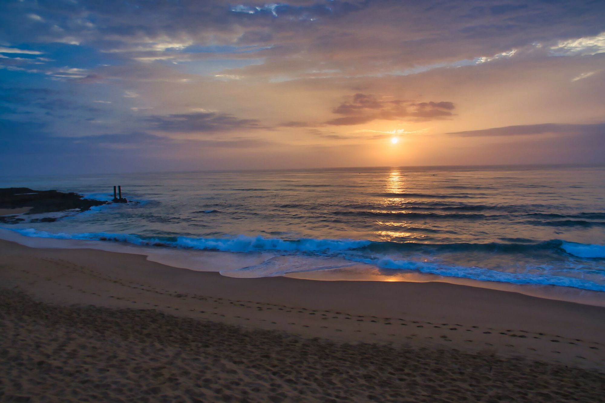 Rascal’s Rest on the beach looking at the during during sunset